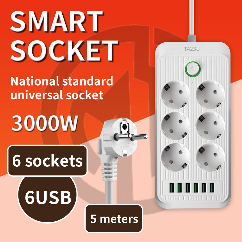 European standard power strip, russian/european power strip, german/korean 16a two-pin european standard home socket, austrian standard