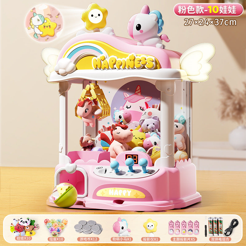 2024 new unicorn pony mini claw machine large popular children's toy clip doll for boys and girls