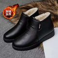Winter slip-on fleece-lined cotton shoes heattech ladieswear shoes non-slipthickened cotton shoes for middle-aged and elderly people flatsnon-slip granny shoes