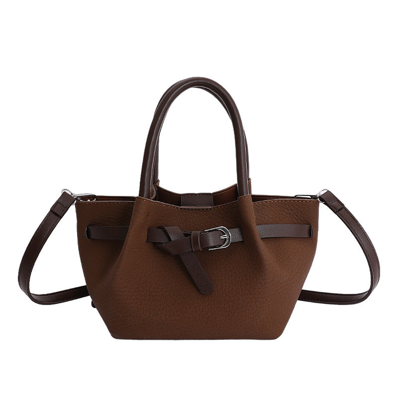 Large capacity retro texture satchel bag women's easiest for matchwork clothing shoulder bag large capacity work easiest for matchcrossbody bag