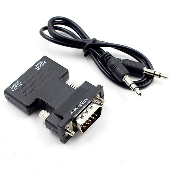 HDMI female to VGA male adapter converter with audio projector high definition computer display set top box hDMI