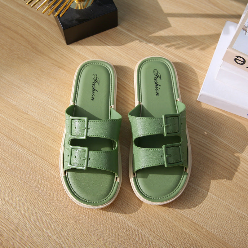 【dropshipping】women's flat slippers - summer outdoor fashion, trendy indoor anti-slip, wet-weather beach flip-flops