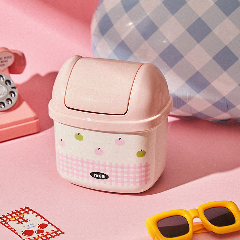 Cartoon cute desktop stationery storage bucket mini storage box high-value office dormitory desktop paper basket miscellaneous items bucket