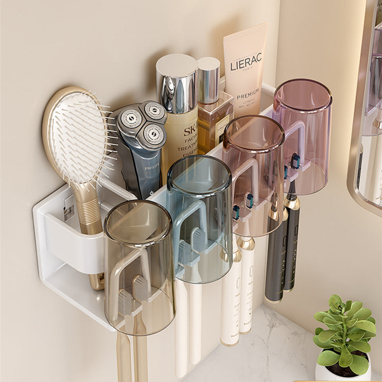 Removable toothbrush rack No punching mouthwash cup holder Wall hanging storage rack Electric toothbrush Toothpaste holder Wholesale