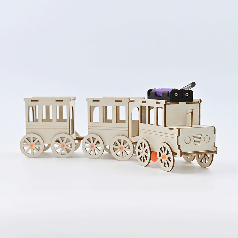 Sightseeing train DIY small train Primary school students Science experiment Handmade homework Puzzle technology Small production Material package