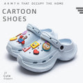 Spongebob squarepants thick sole goddess nightclub high heels crocs summer heightened toe beach sandals women's slippers