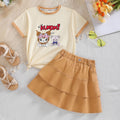 Girls' summer dress short-sleeve skirt set  new trendy popular kuromi children's skirt two-piece outfit