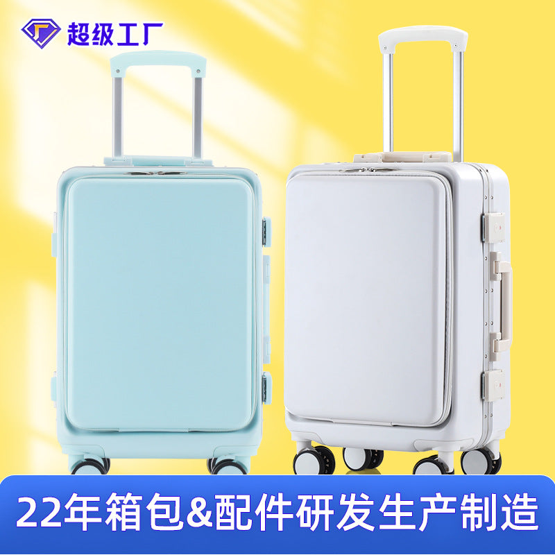 Customized logo suitcase for boys 24-inch new universal wheel aluminum frame trolley case for women 20 durable and strong password box