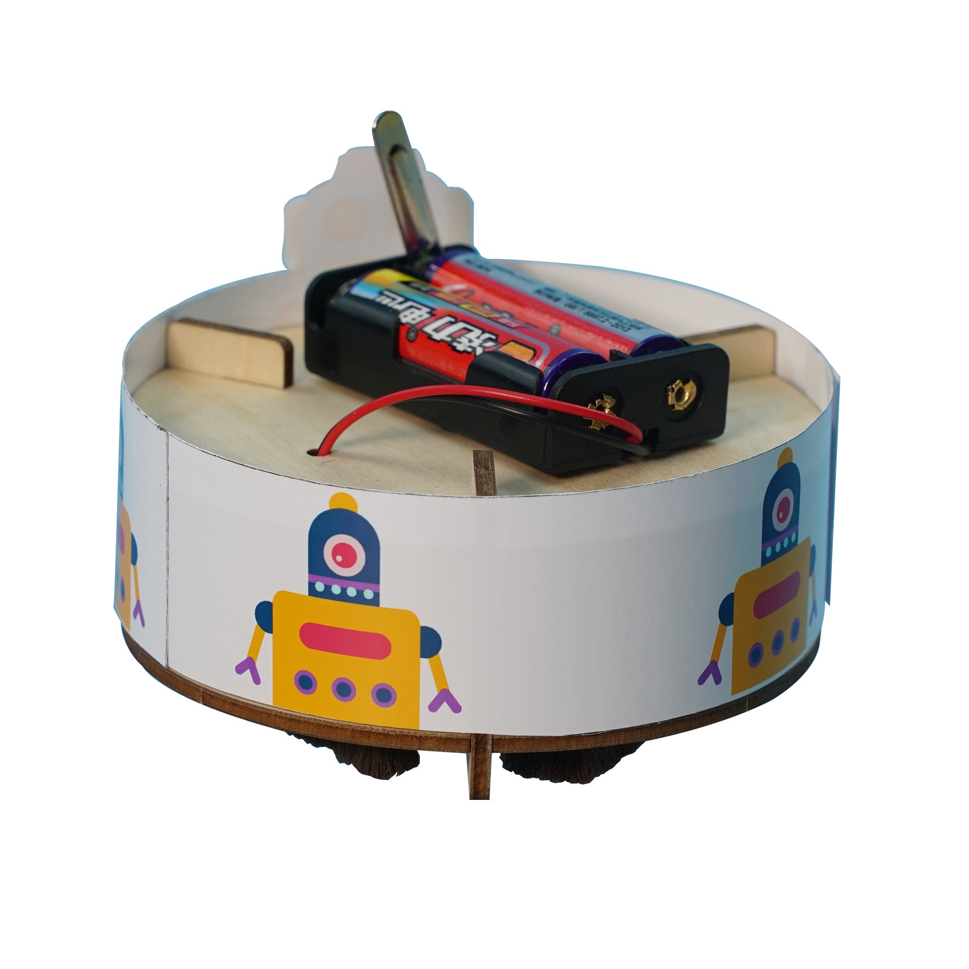 Puzzle wooden sweeping robot technology small production DIY children's students creative science experimental science and education toys