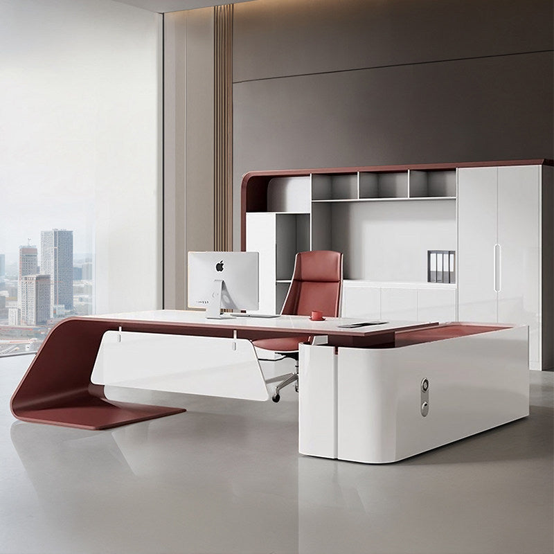 Saint li paint boss table fashion president table casual modern elegant executive table and chair combination light luxury office desk and chair