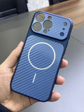 Apple iphone 17 carbon fiber texture corning high-alumina phone case - instantly upgrade to iphone 17 pro max magnetic matte finish