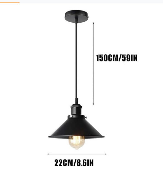 American retro industrial wind chandelier bar bar loft creative personality single head wrought iron lid small restaurant lamp