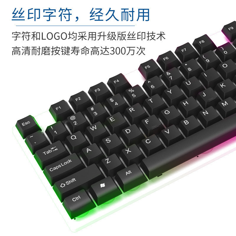 Aoc km100 wired usb illuminated keyboard and mouse combo - mechanical feel gaming keyboard and mouse set