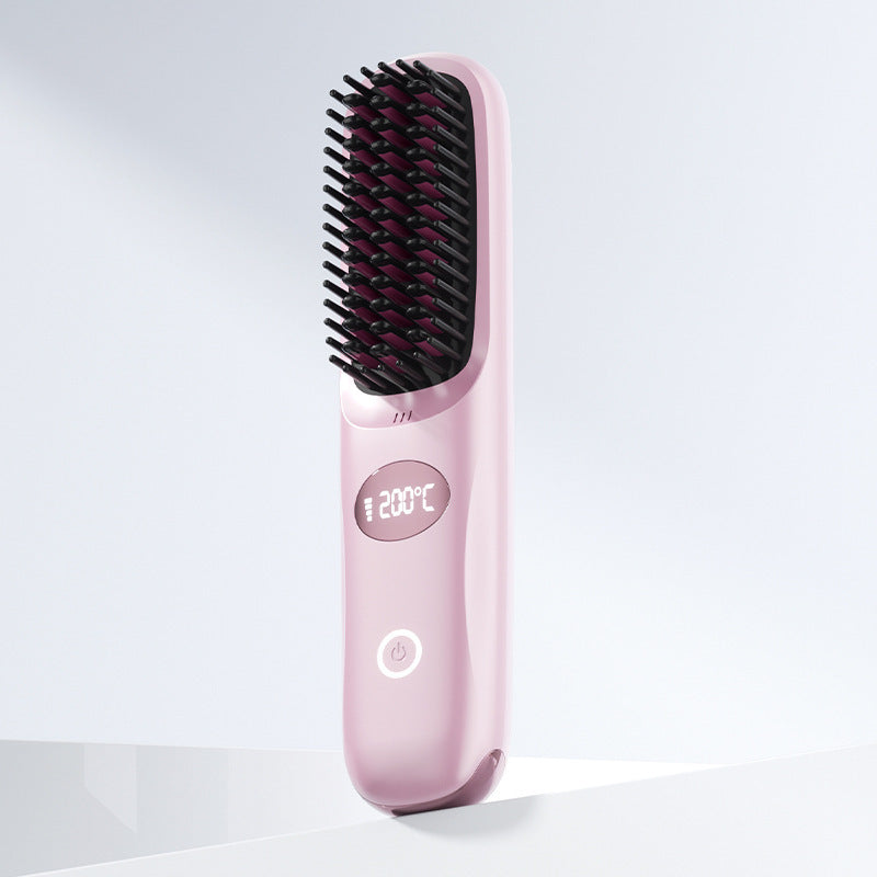 Rechargeable hair straightening comb, cross-border wireless hair straightener, negative ion hair straightening comb, wireless straightening & curling comb, portable hair straightening & curling comb