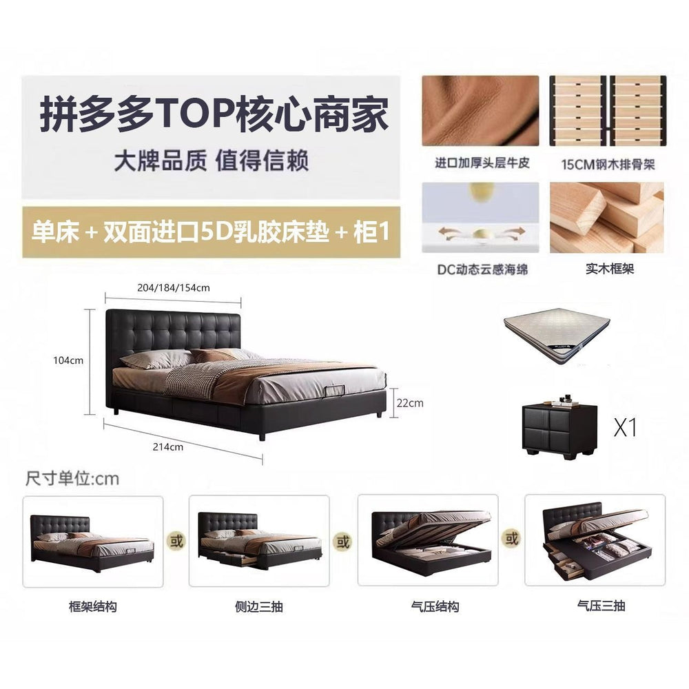 Big tree island home french retro storage waffle grids bed master bedroom bed italian light luxury black medieval style bed high box