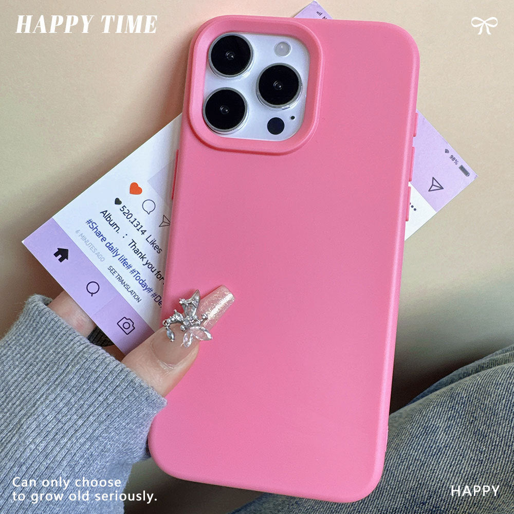 Skin-feeling solid color glutinous rice shell suitable for apple 18promax anti-fall mobile phone case iphone17 all-inclusive protective cover 15
