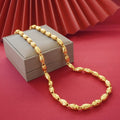 menclassyelegance 60cm sand gold necklace, cylindrical faucet necklace, rich men necklace