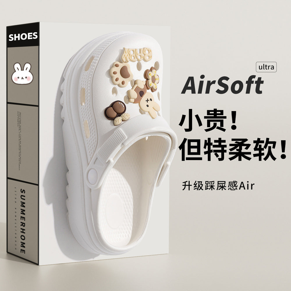 Thick sole summer clogs for women summer outwear non-slip sandals and slippers for stepping on shit summer new arrival sandals and slippers wholesale