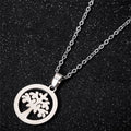 European and american cross-border new jewelry stainless steel inner ring hollow tree of life pendant necklace women's fashion popular necklace