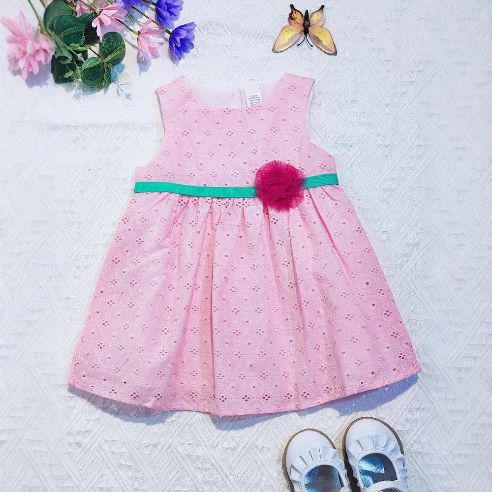 Original export overstock: girls' spring/summer sleeveless, stylish & sweet bowknot romper with built-in shorts - baby girl dress