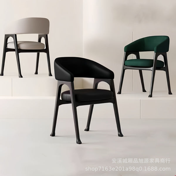 Nordic style home solid wood dining chair flannel back chair designer high-end dining table chair modern simple stool