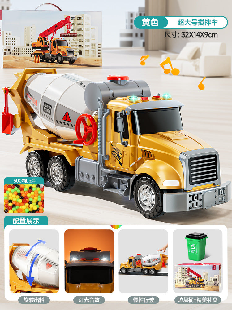 Kids' large fire truck ladder cargo rescue truck tractor truck construction crane tow truck toy for boys, ages 3-6