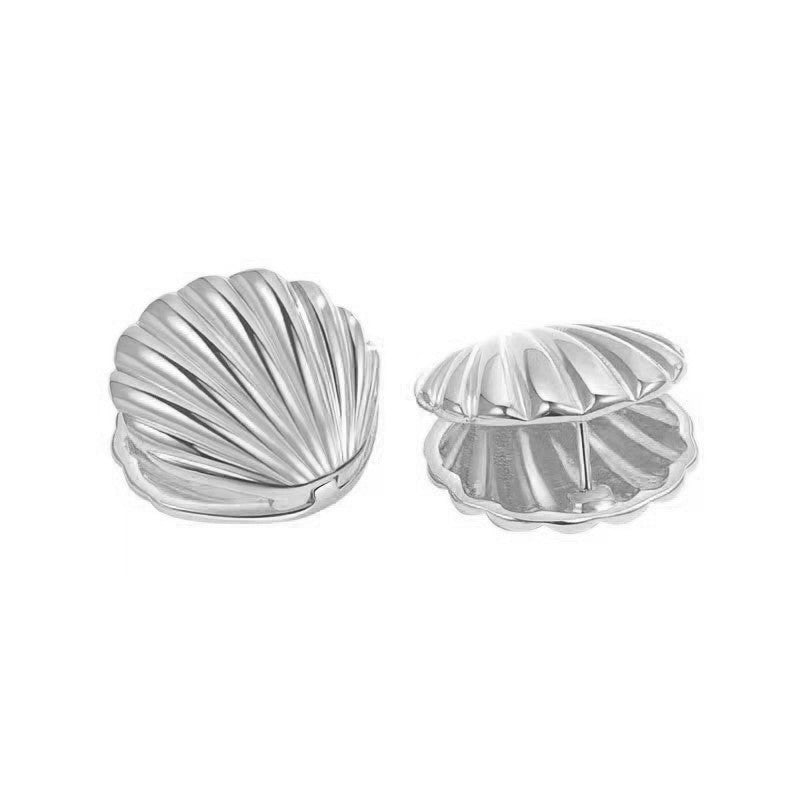 Hot-selling new ocean shell texture earrings for women, niche design, high-end, minimalist, and trendy stud earrings