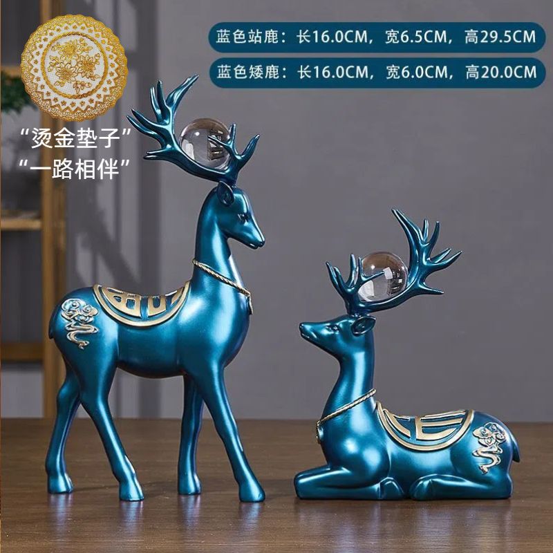 Lucky deer figurine - creative wine cabinet decoration for living room, office desk, home, housewarming gift, moving gift