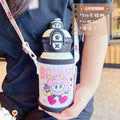 Double-drink kids' thermos cup - 316 stainless steel, food-grade, cute cartoon design, student straw cup