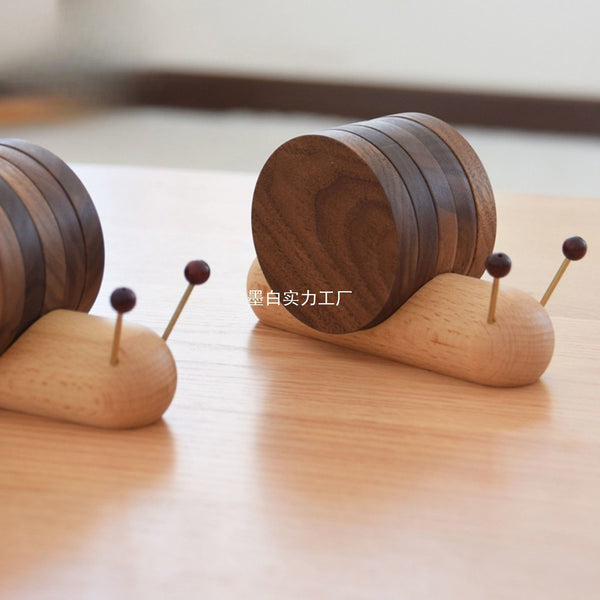 North American black walnut cartoon cultural creativity snail tea table coaster tea ceremony solid wood insulation mat wood tea mat gift