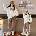 Girls' outfit set  new stylish autumn clothes two-piece set for girls, kids' spring and autumn fashionable loose-fit clothing for older children