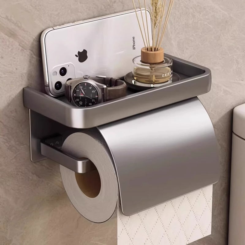 Paper towel holder, toilet paper storage box, wall-mounted roll paper, no punching, waterproof, new high-end bathroom