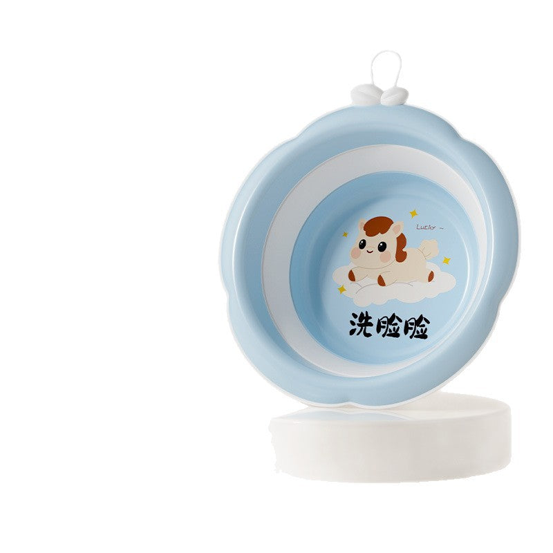 Baby wash basin - hanging design, newborn & infant bath tub, portable foldable basin for washing face, bottom, and feet