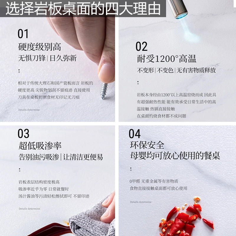 Bar table and chair combination, rock slab canteen dining table, commercial milk tea shop long table, reception and negotiation, cafe small round table