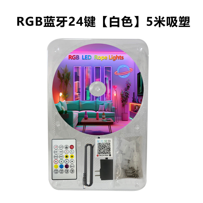 Bluetooth voice-activated magic neon light DIY horse racing water atmosphere light rgb silicone light strip 30 meters  spot