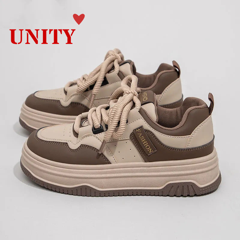 爆款美拉德厚底板鞋女ins潮2024春秋季新款学生百搭运动小白鞋女