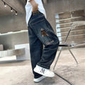 Kids' jeans - spring/autumn collection: new casual, versatile, washed denim, loose fit for mid-to-large children, spring/autumn boys' pants