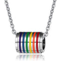supply necklace stainless steel colorful cylindrical roller titanium steel pendant same-sex couple chain