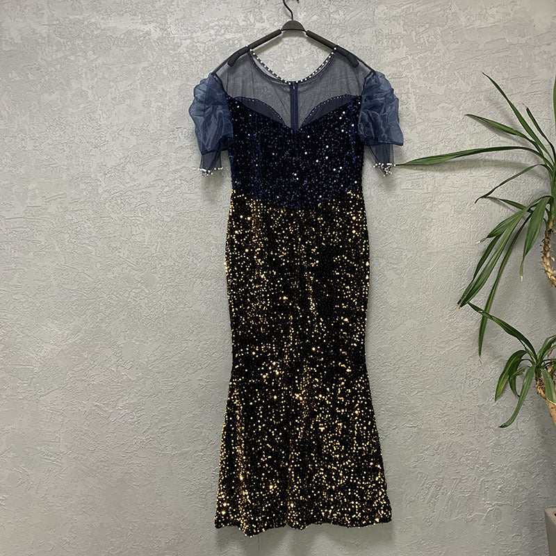 Special offer:  new fashion european & american style stretch sequin bodycon bodycon dress - everyday long dress