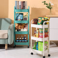 Kitchen storage rack organizer with wheels - multi-tier rolling cart for home use - mobile storage shelf