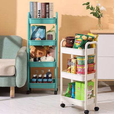 Kitchen storage rack organizer with wheels - multi-tier rolling cart for home use - mobile storage shelf