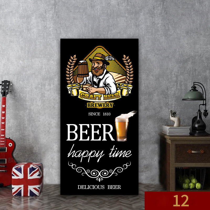 Bar wall decoration painting leisure bar pub box mural industrial style background wall beer KTV hanging painting