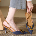 Korean style high-end elegant pointed-toe stiletto heel pumps - new spring/autumn collection, stunning and versatile denim high-heeled sandals