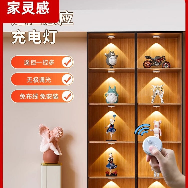 Wireless remote control display cabinet led light charging spotlight hill light magnetic self-adhesive sensor wine cabinet display cabinet light strip