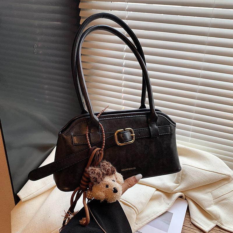 Korean style niche versatile shell bag for women - autumn 2025 retro work commute shoulder bag - high-end handbag