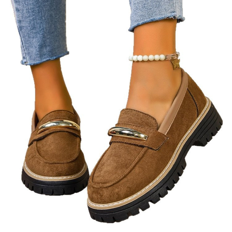 spring/autumn new arrival: thick-soled loafers for cross-border e-commerce. plus sizes available. price difference: $0.67. wholesale options available. dropshipping to  and