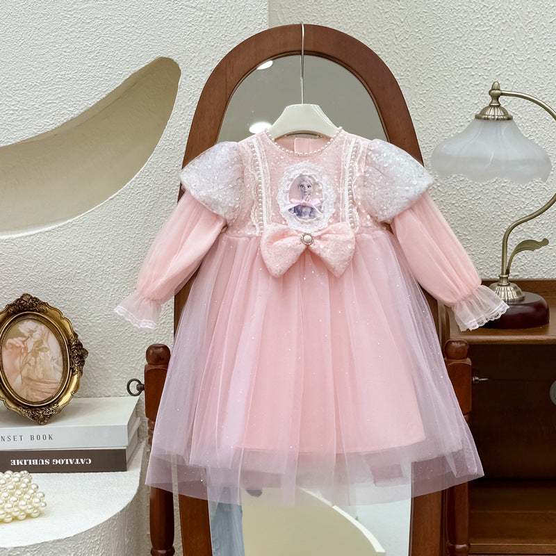 Girls' dress  autumn elsa princess dress frozen princess children's gown tutu dress new autumn collection