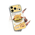 Plush embroidered burger iphone 18 case with wave mirror stand - apple 17 pro max electroplated cover