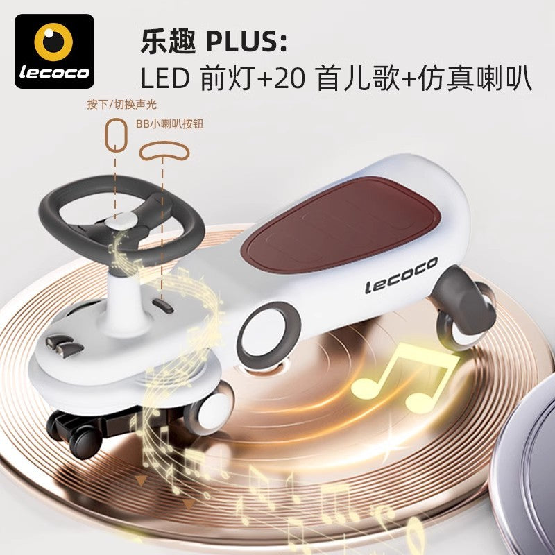 Leka twist car new 1-3 year old stroller silent universal wheel anti-rollover baby yo car children twist car