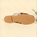 Summer ethnic style criss-cross strap open-toe flat sandals women's bohemian woven casual beach slippers